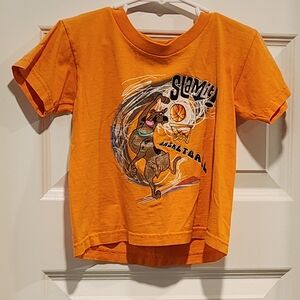 Vibrant Orange Surfin Scooby Graphic Tee